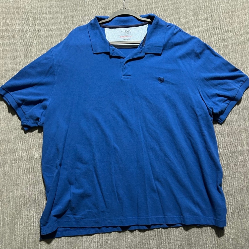 Chaps Polo Shirt Mens 4XB Red Blue Everyday Polo Bundle Big & Tall Pique 2pk - Picture 8 of 10